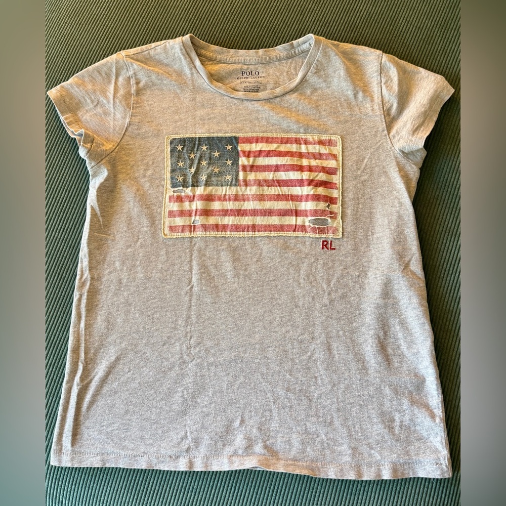 Vintage Polo Ralph Lauren American flag Women tee